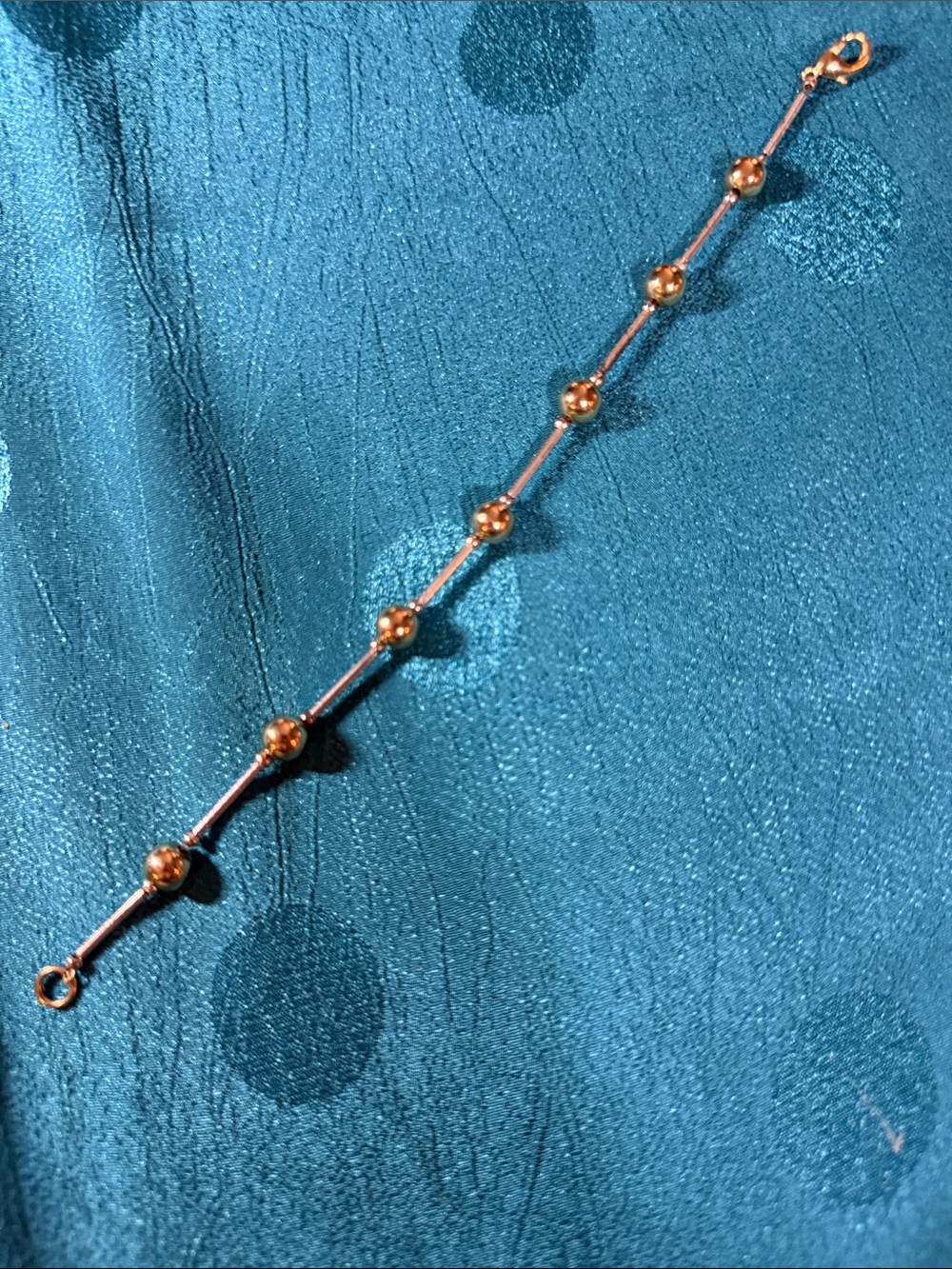 Elegant two tone Gold Bead Link Bracelet - Women Jewelry